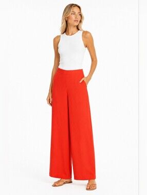 NWOT Forever 21 Size S Red Wide-Leg High-Waist Pants